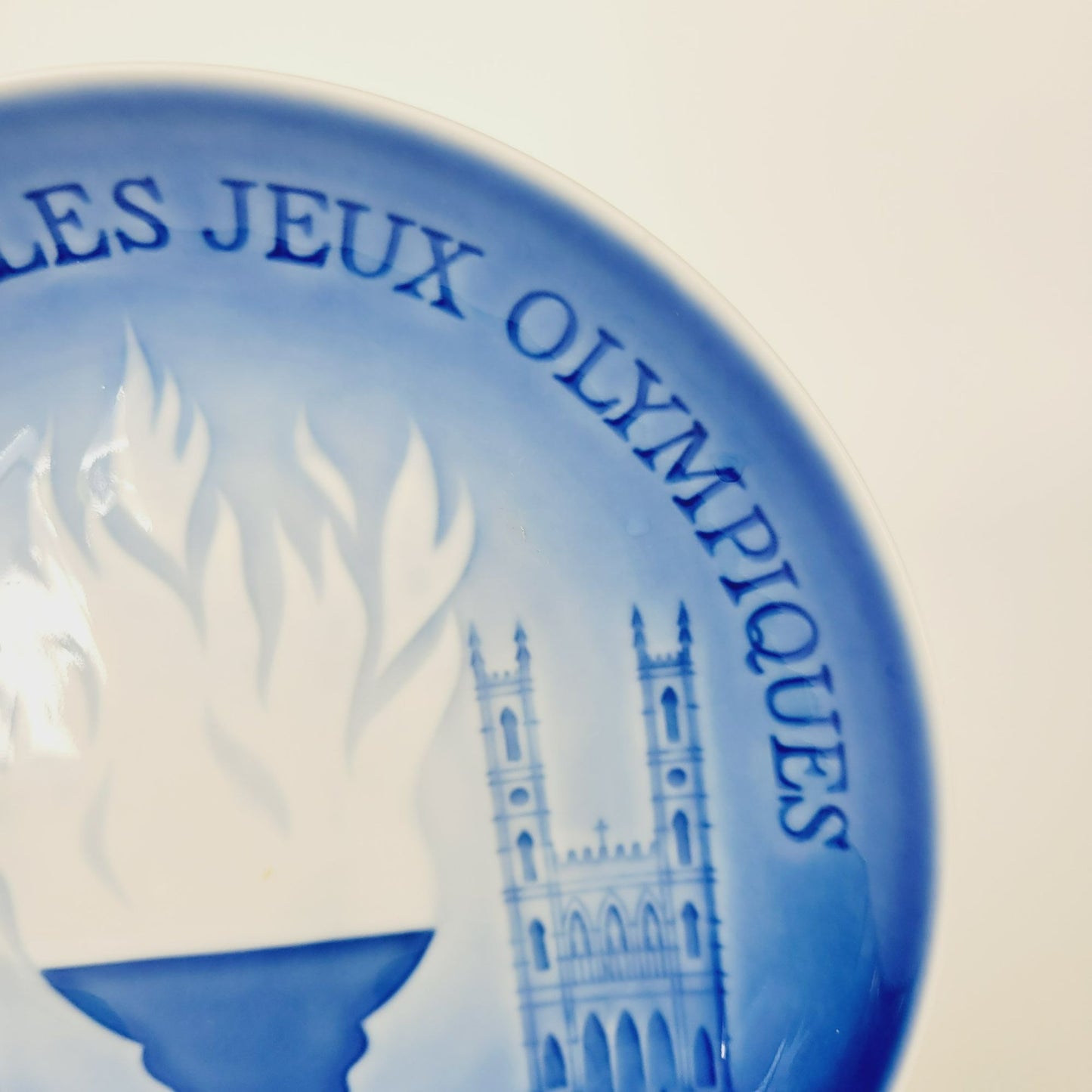 Vintage 1976 Montreal Olympic Plate, Bing & Grøndahl Copenhagen Blue & White Porcelain Wall Plate, Made in Denmark