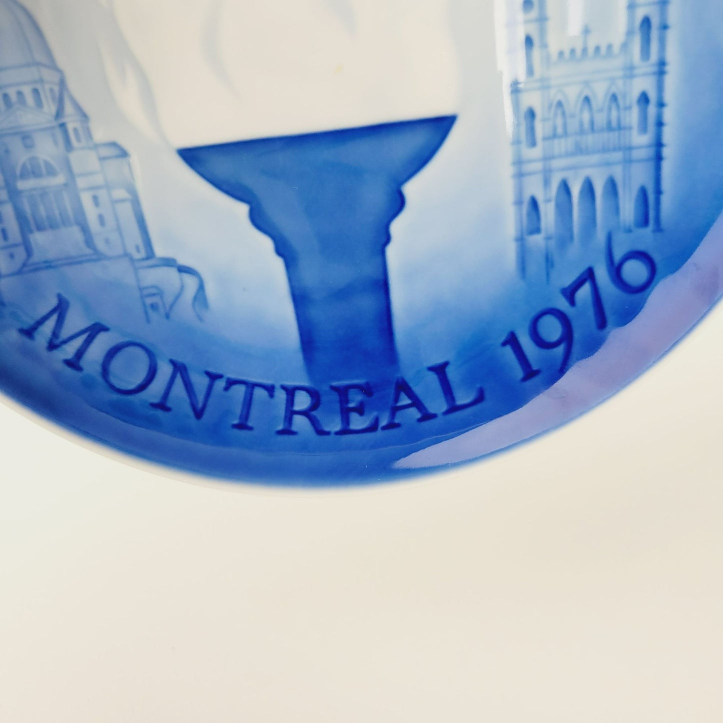 Vintage 1976 Montreal Olympic Plate, Bing & Grøndahl Copenhagen Blue & White Porcelain Wall Plate, Made in Denmark
