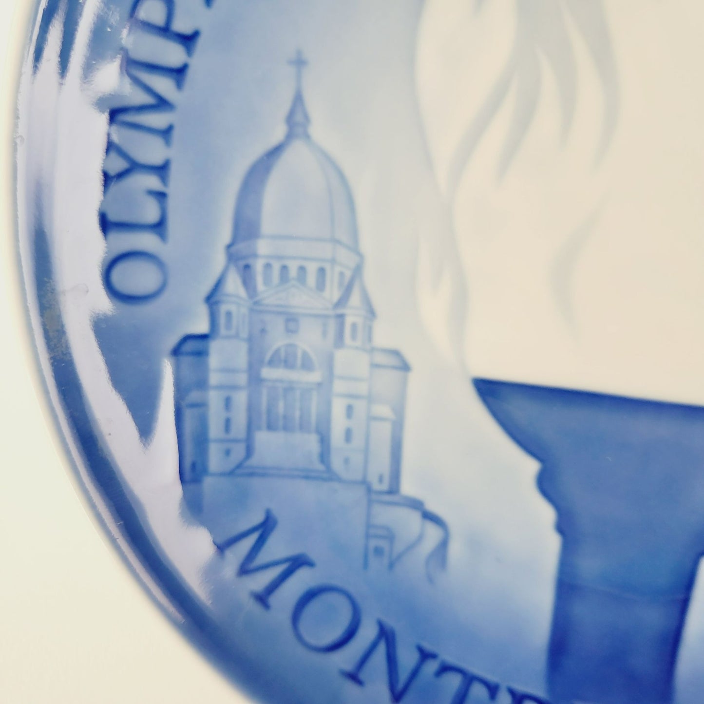 Vintage 1976 Montreal Olympic Plate, Bing & Grøndahl Copenhagen Blue & White Porcelain Wall Plate, Made in Denmark