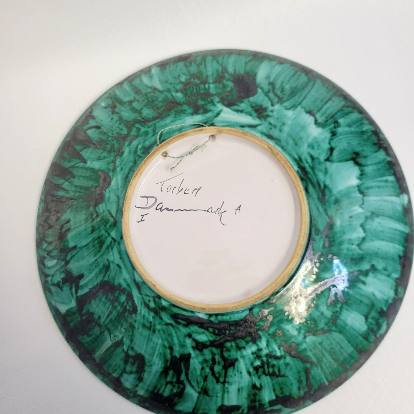 Floral Artisan Pottery Low Bowl, 11.50", Hand Painted Wildflowers Hanging Wall Decor