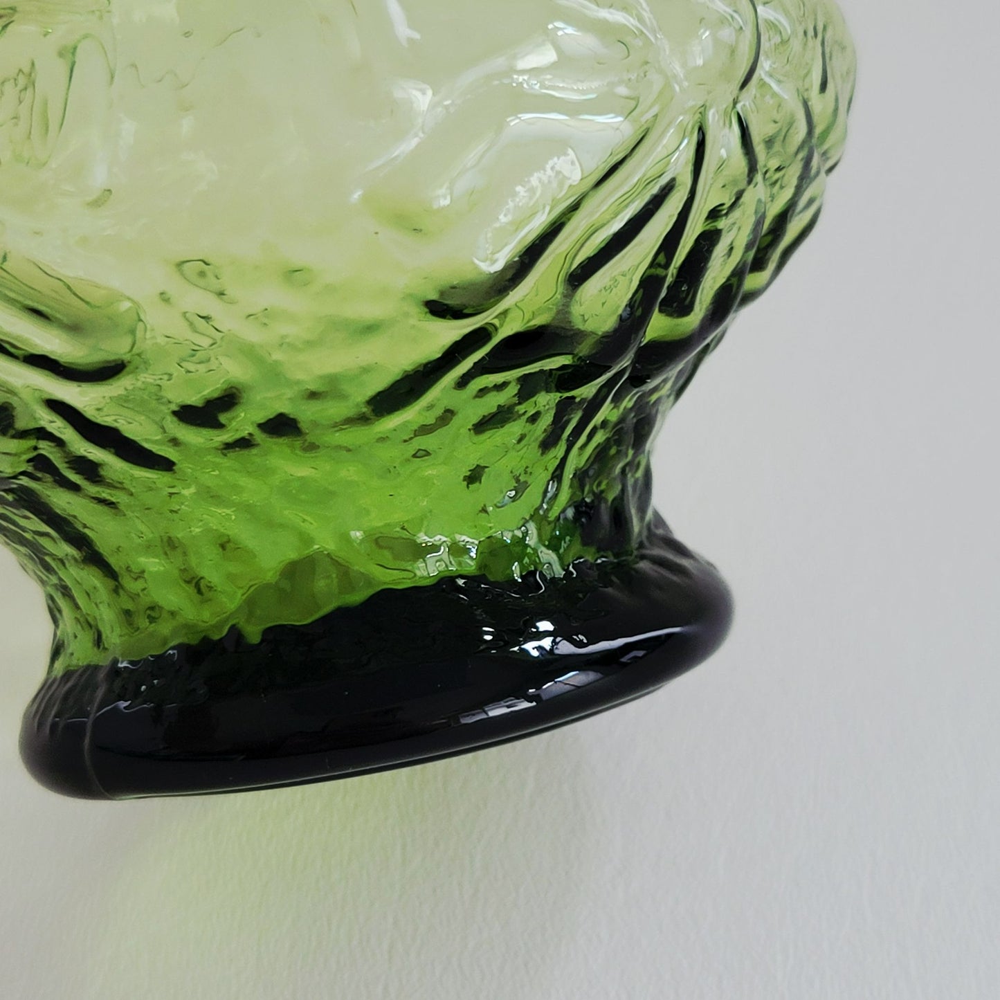 Anchor Hocking Rainflower Green 5" Flower Vase, USA Made