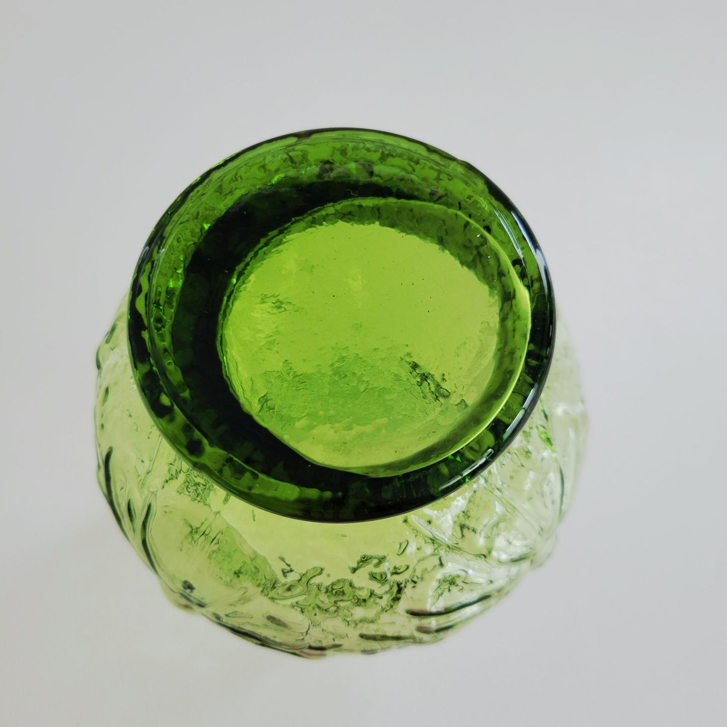 Anchor Hocking Rainflower Green 5" Flower Vase, USA Made