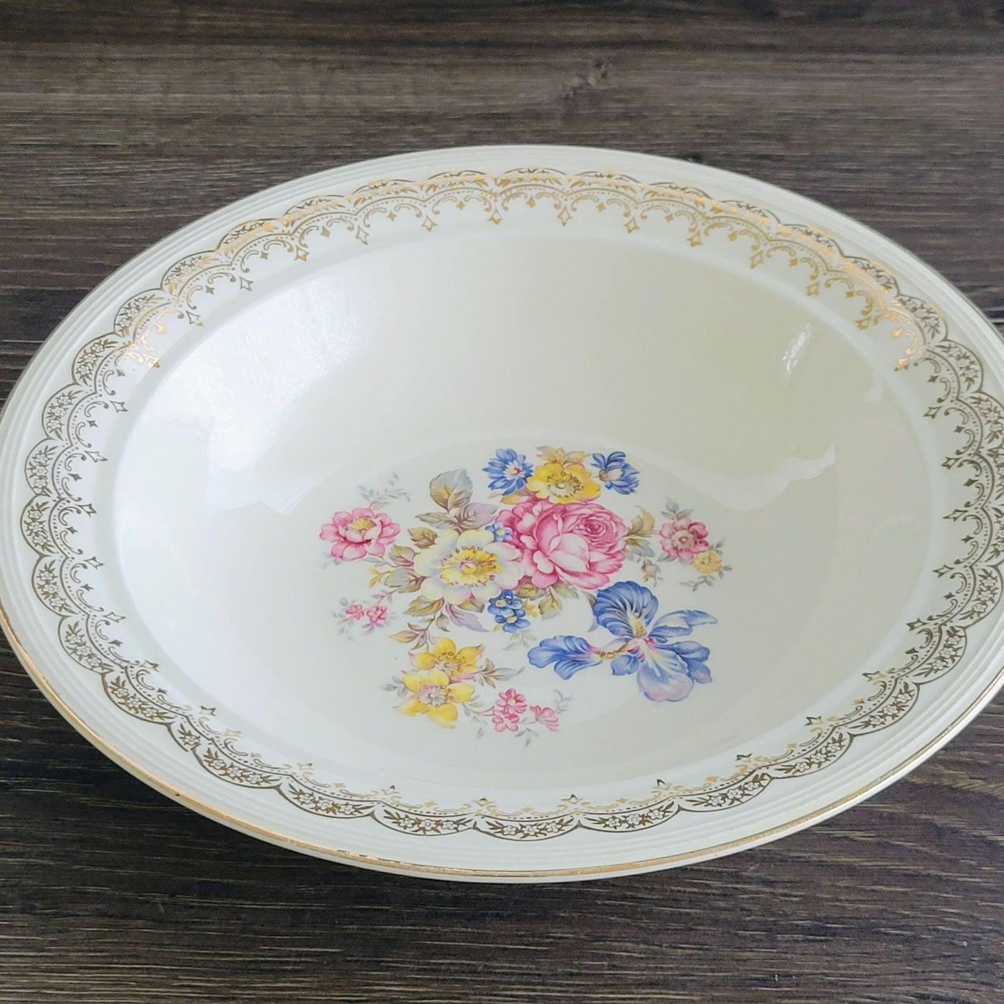 Edwin Knowles Priscilla 10" Round Serving Bowl c.1940s USA