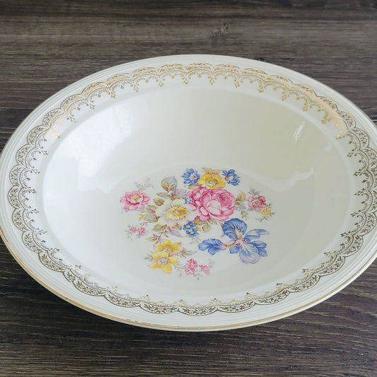 Edwin Knowles Priscilla 10" Round Serving Bowl c.1940s USA
