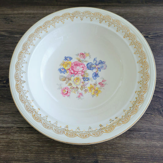 Edwin Knowles Priscilla 10" Round Serving Bowl c.1940s USA
