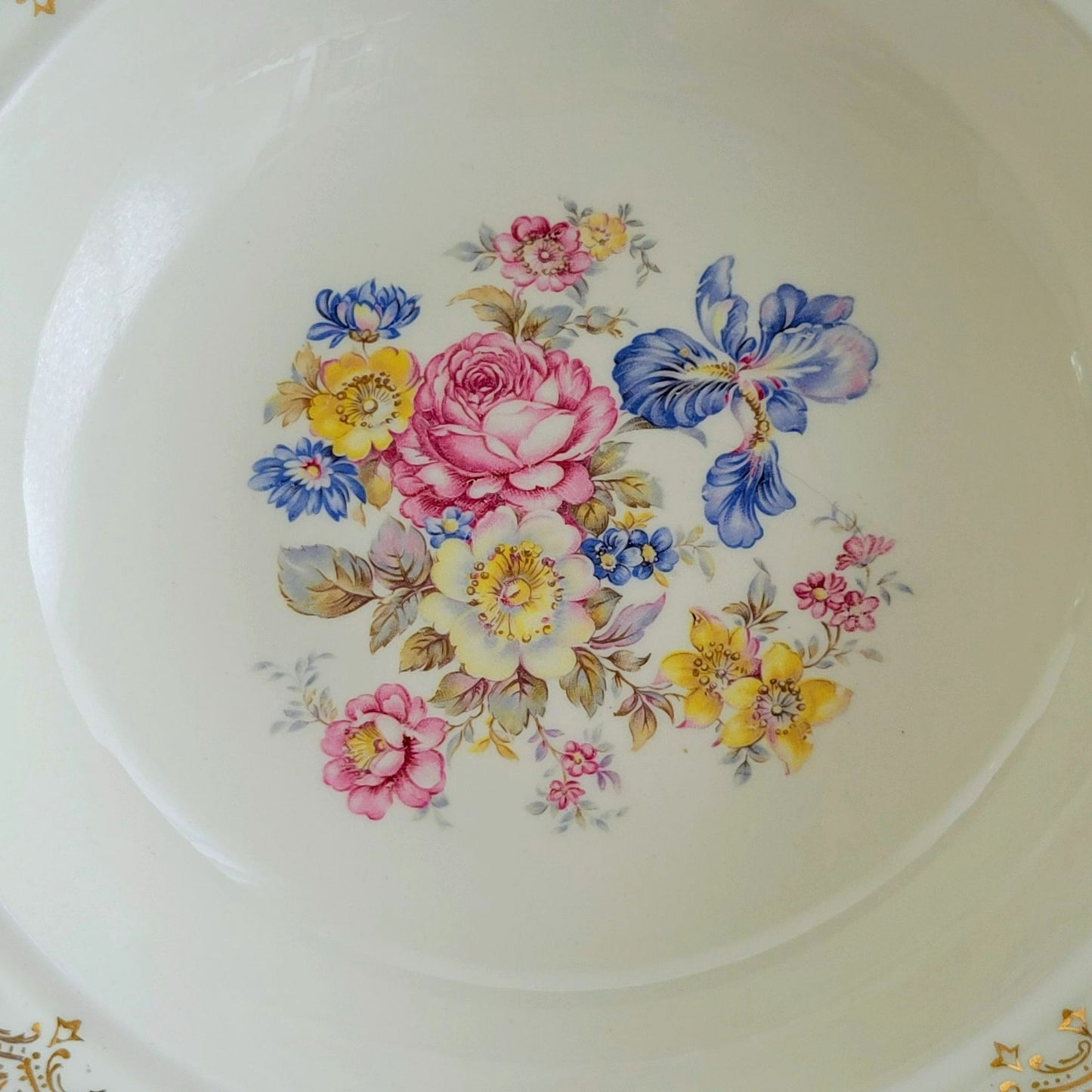 Edwin Knowles Priscilla 10" Round Serving Bowl c.1940s USA