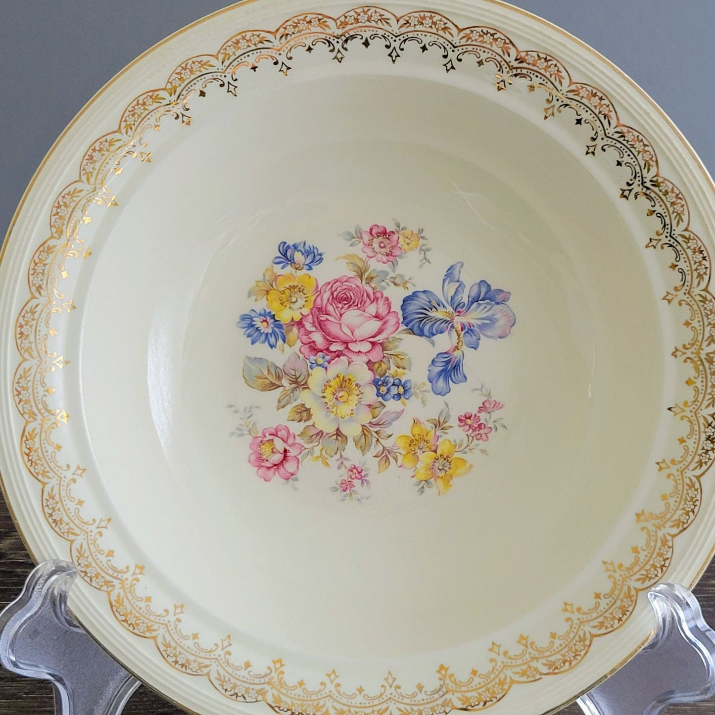 Edwin Knowles Priscilla 10" Round Serving Bowl c.1940s USA