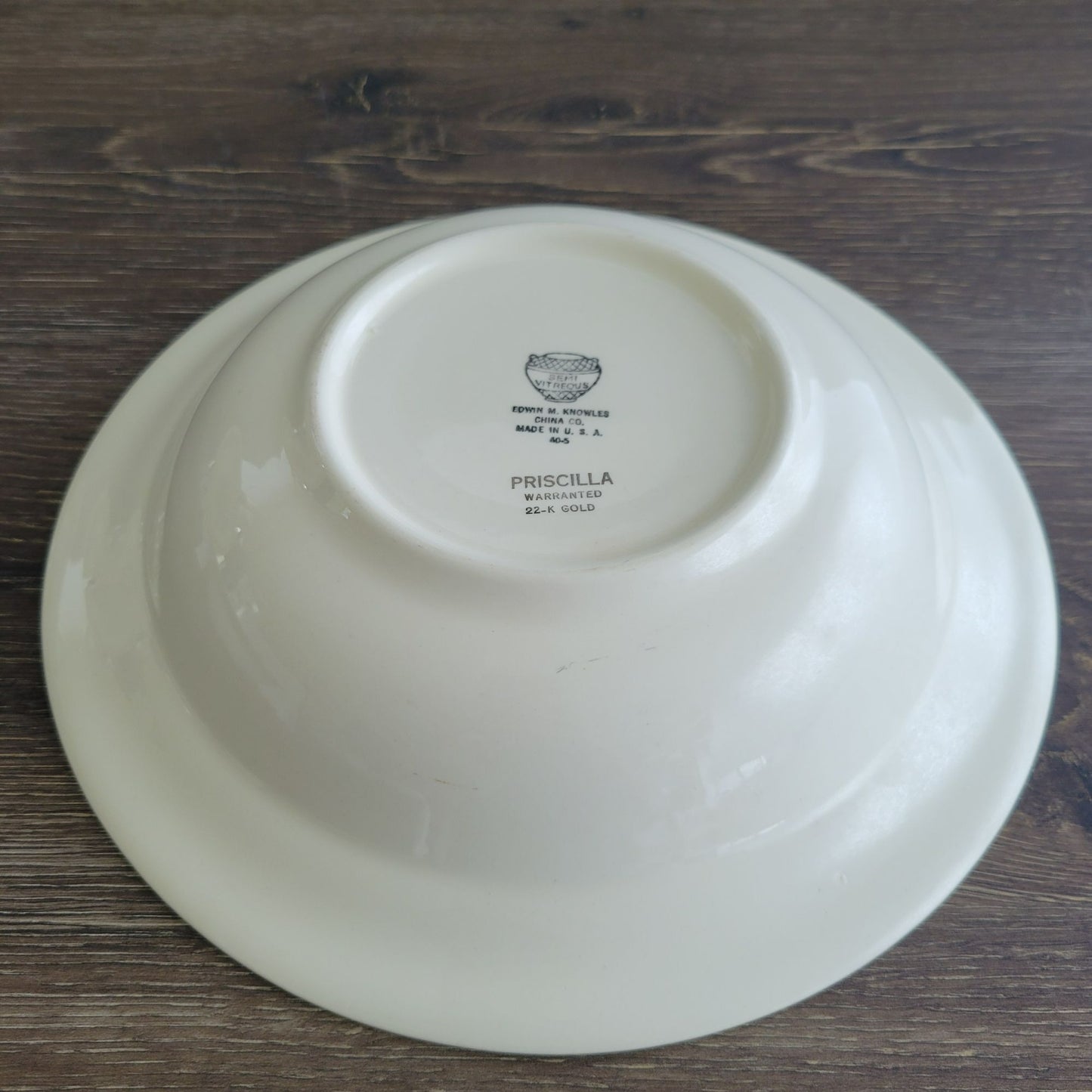Edwin Knowles Priscilla 10" Round Serving Bowl c.1940s USA
