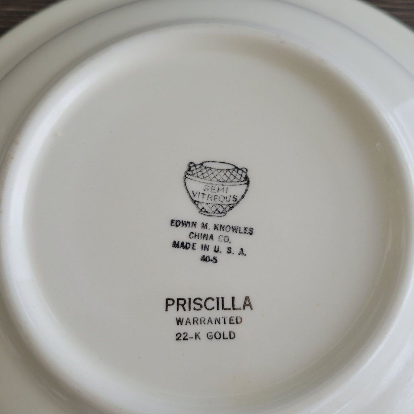 Edwin Knowles Priscilla 10" Round Serving Bowl c.1940s USA