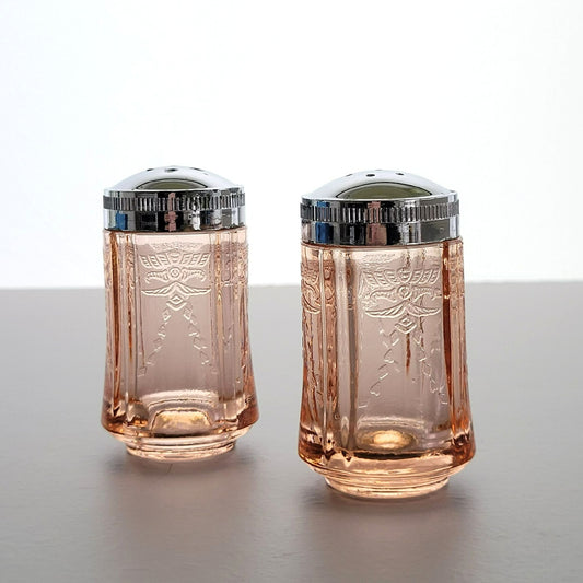 Indiana Glass Recollection Pink Salt & Pepper Shaker, USA Made