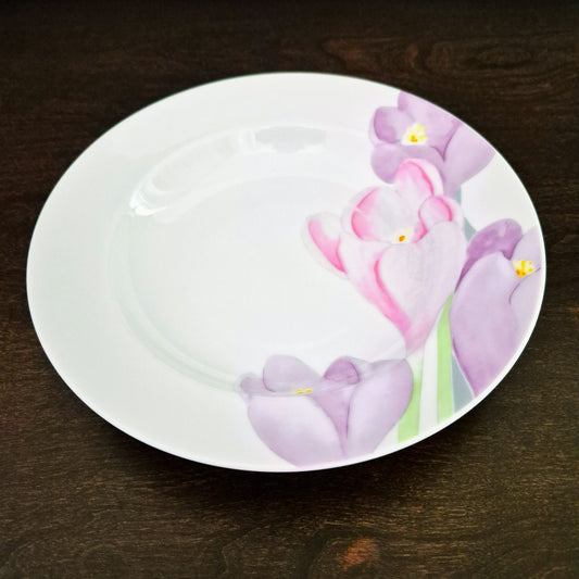 Mikasa "Spring Crocus" Rim Soup Bowl Set, c.1984-87 Japan