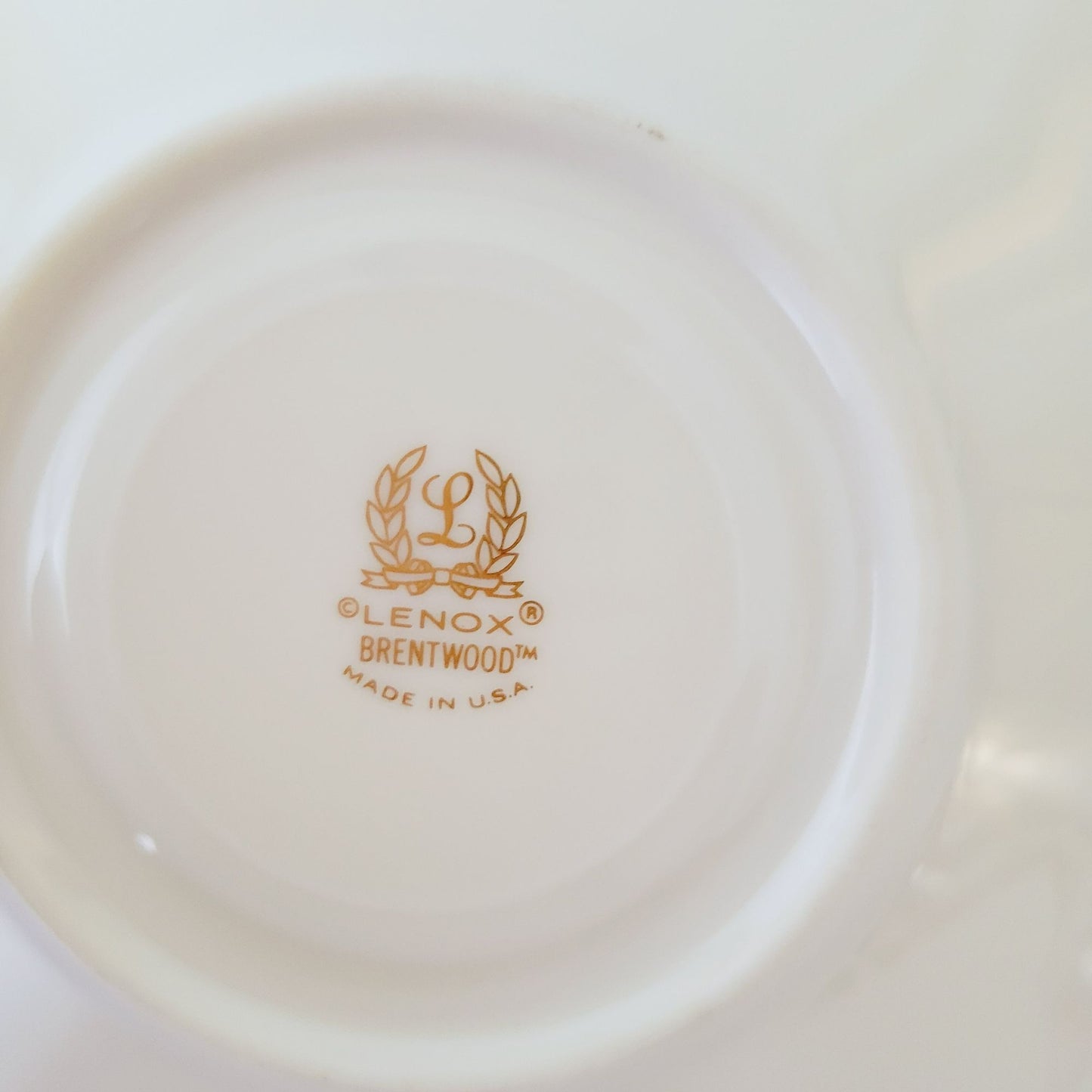 Lenox Brentwood Teacup & Saucer, 2 Sets, Blue & Green Floral, Platinum Trim, c.1980s USA