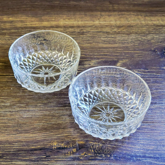 Arcoroc France Clear Starburst Dessert Bowl, Set of 2