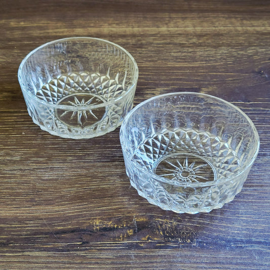 Arcoroc France Clear Starburst Dessert Bowl, Set of 2