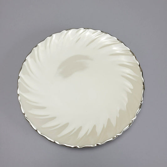 Lenox Weatherly Bread Plate, Swirled Edge. Platinum Trim, c.1959-86 USA