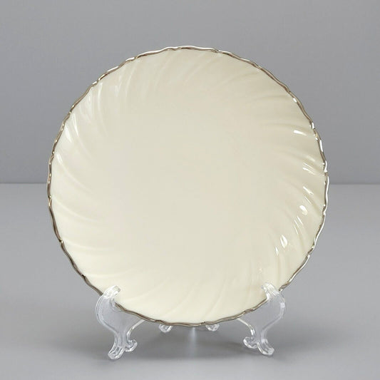 Lenox Weatherly Bread Plate, Swirled Edge. Platinum Trim, c.1959-86 USA