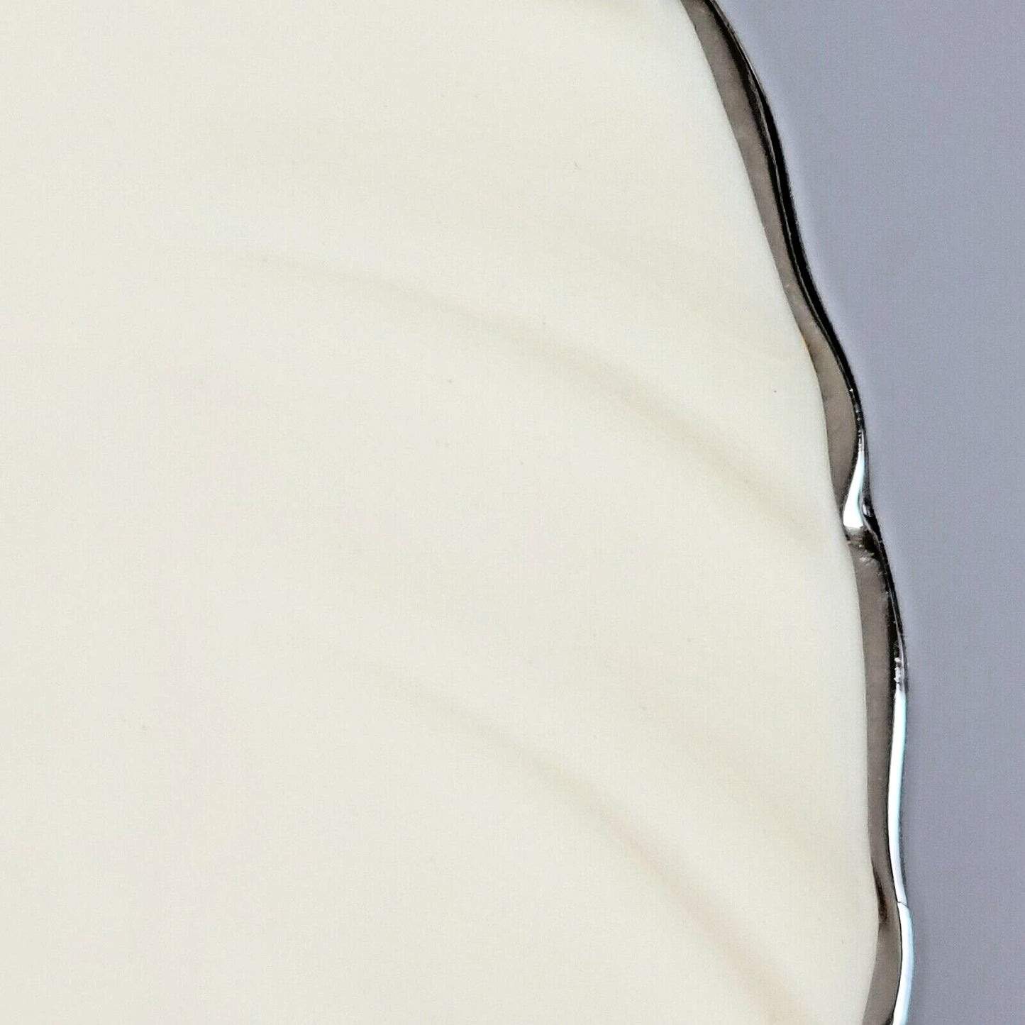 Lenox Weatherly Bread Plate, Swirled Edge. Platinum Trim, c.1959-86 USA