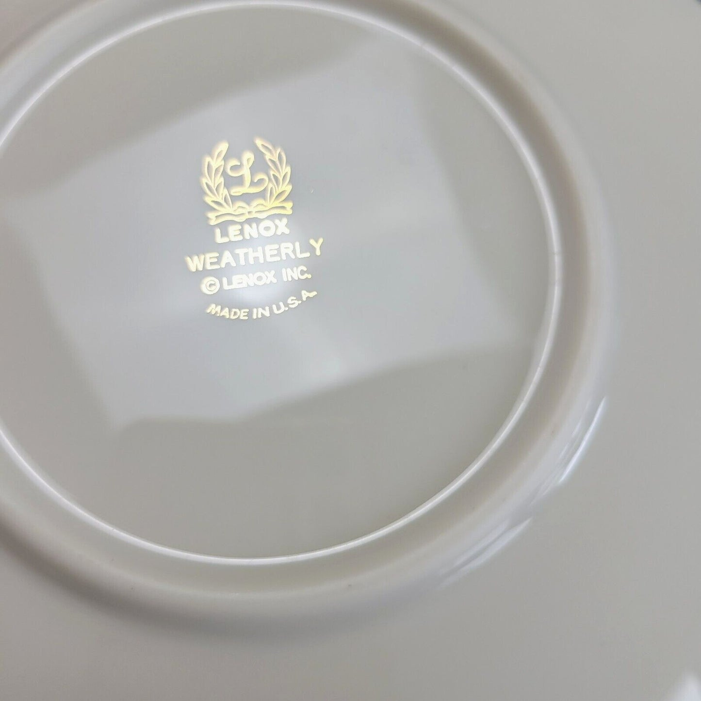 Lenox Weatherly Bread Plate, Swirled Edge. Platinum Trim, c.1959-86 USA