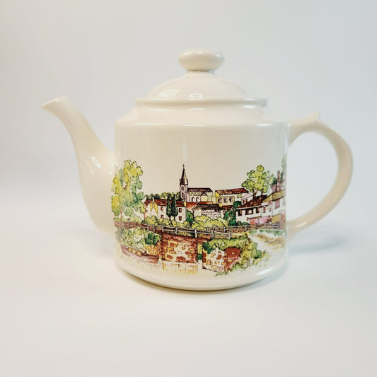 Vintage Wade Countryside Scene Teapot in Browns & Greens, Made in England