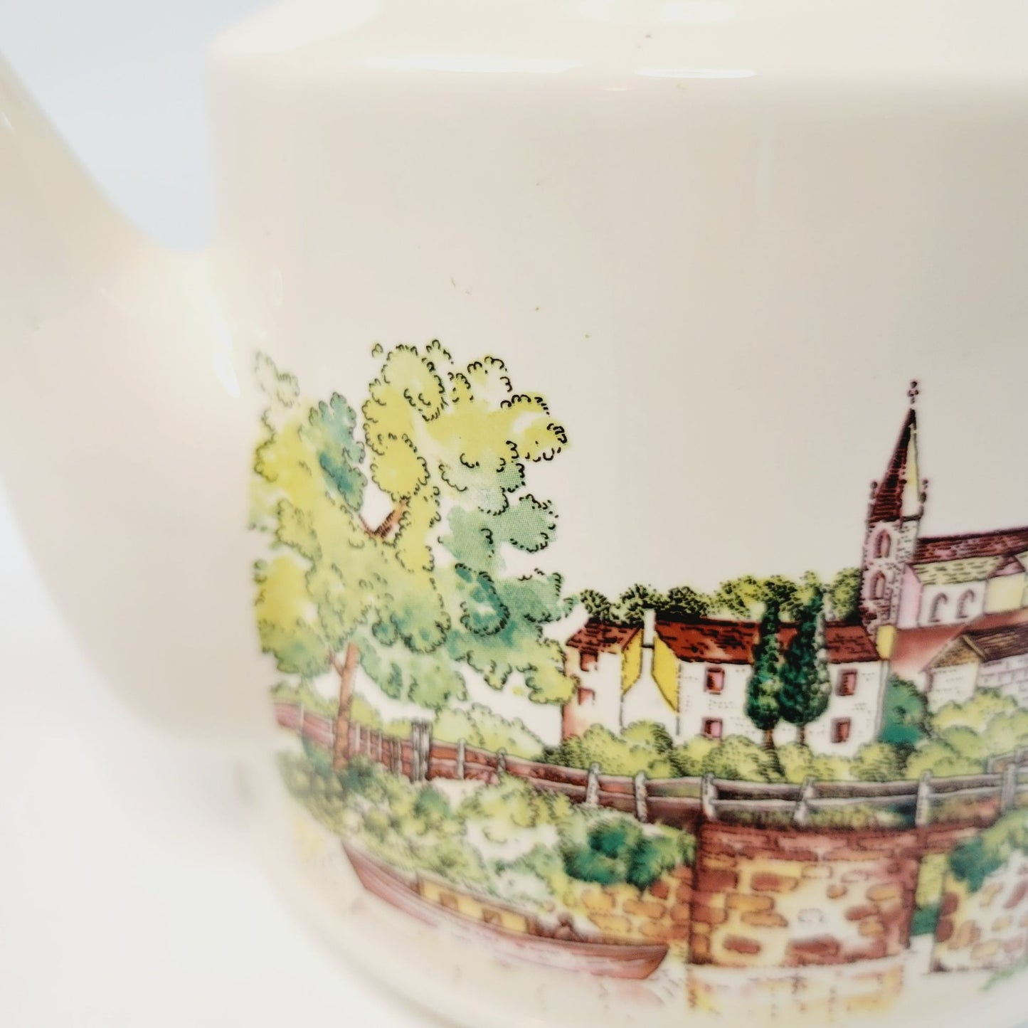Vintage Wade Countryside Scene Teapot in Browns & Greens, Made in England