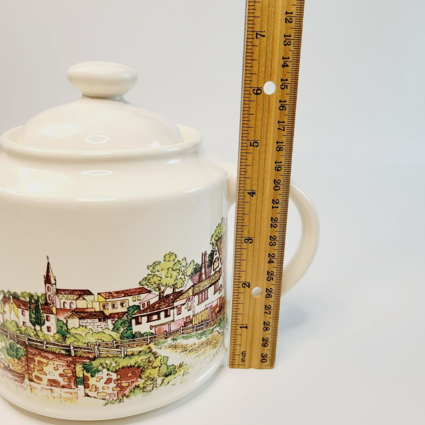 Vintage Wade Countryside Scene Teapot in Browns & Greens, Made in England
