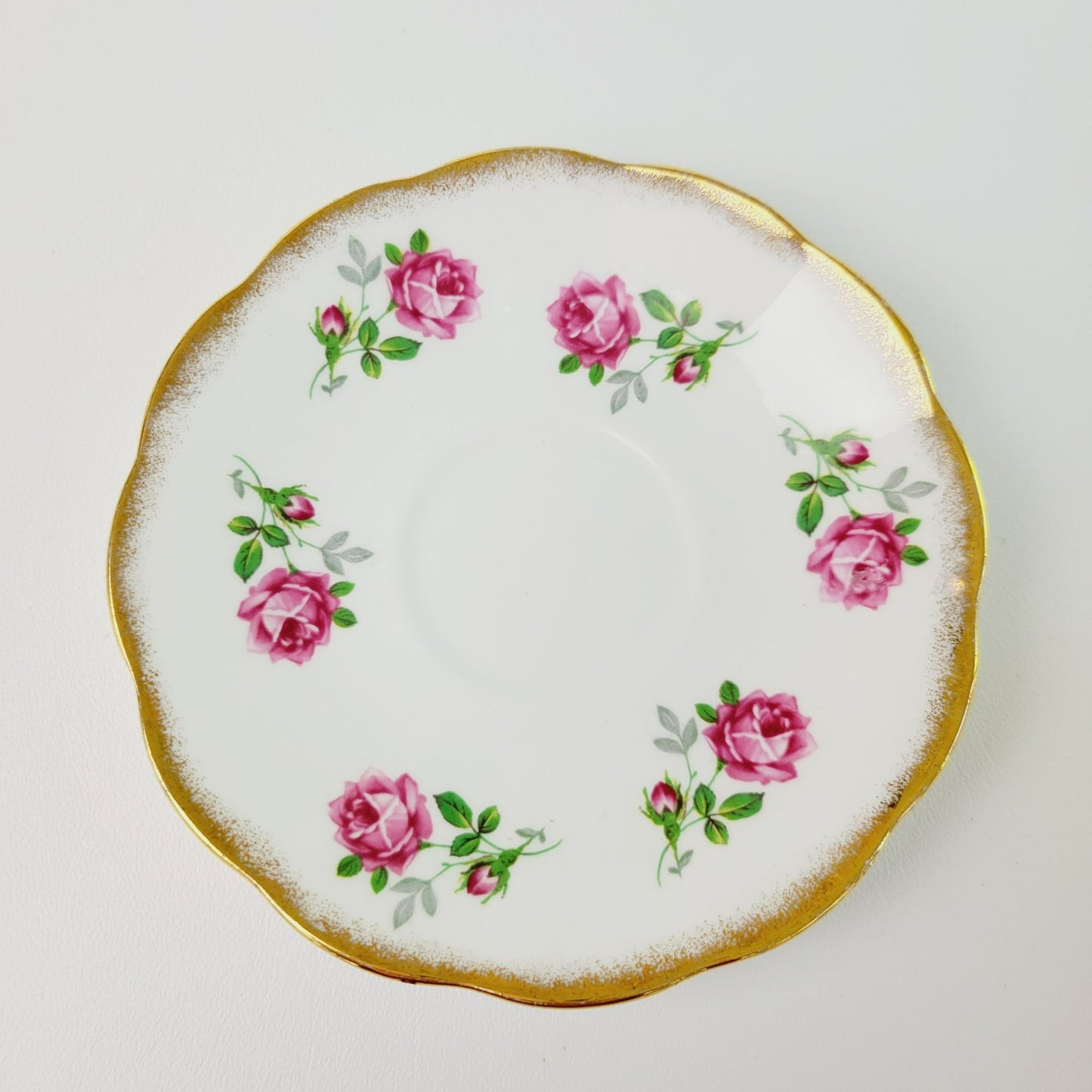 Stratford Pink Rose Tea Cup & Saucer, Fine Bone China Made In England, Lyric Shaped