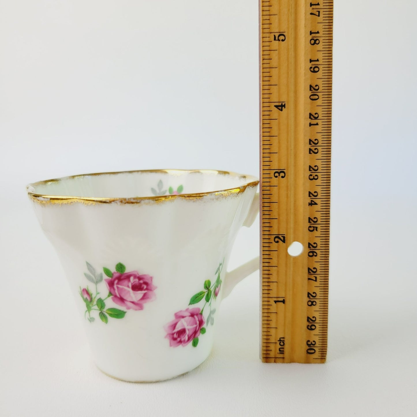Stratford Pink Rose Tea Cup & Saucer, Fine Bone China Made In England, Lyric Shaped