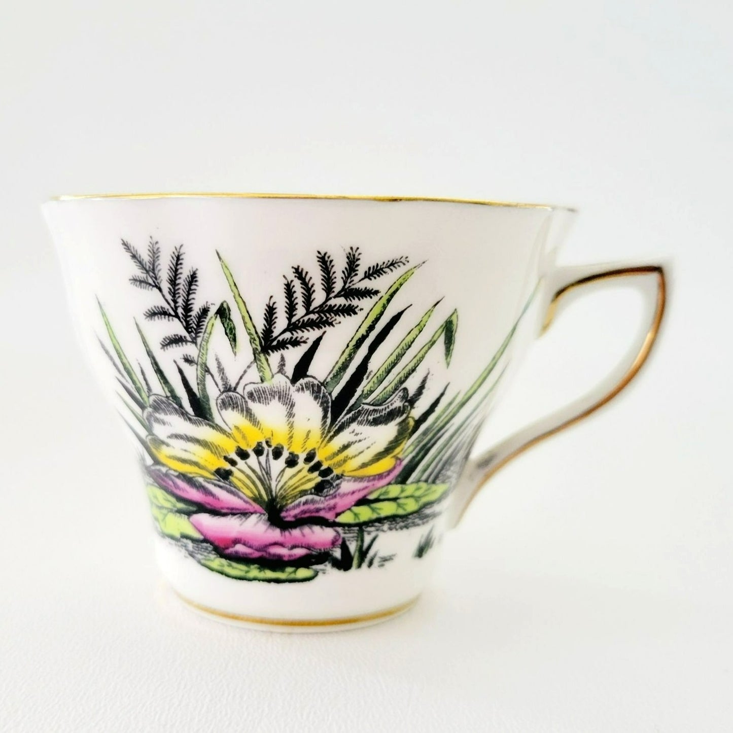Rosina Water Lily Teacup & Saucer July Flower of the Month, Made in England