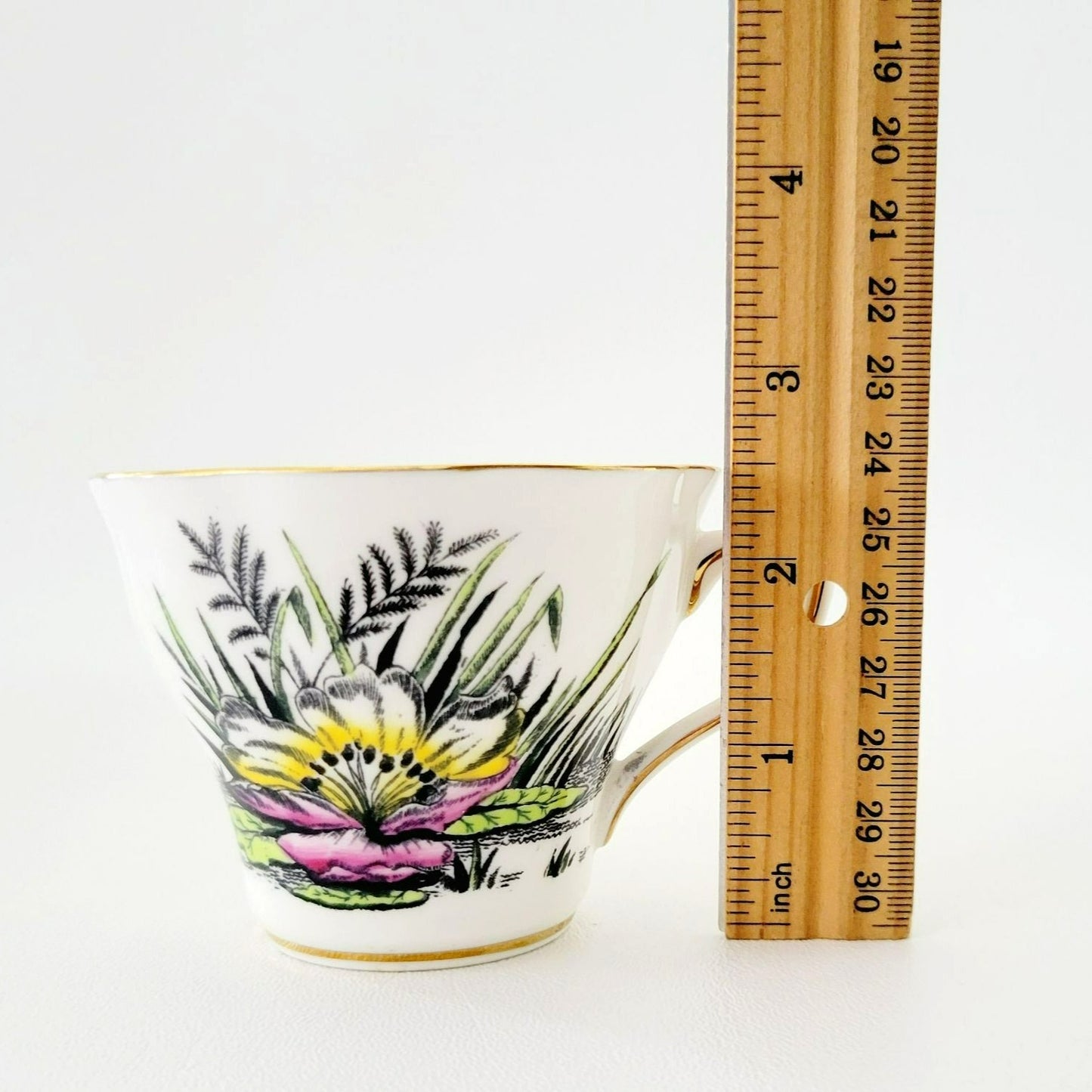 Rosina Water Lily Teacup & Saucer July Flower of the Month, Made in England