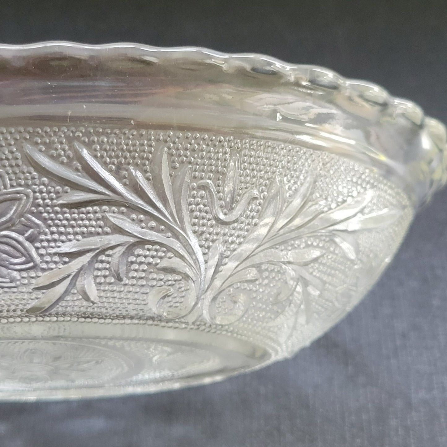 Anchor Hocking Sandwich Clear 8" Oval Serving Bowl, c.1940-60 USA