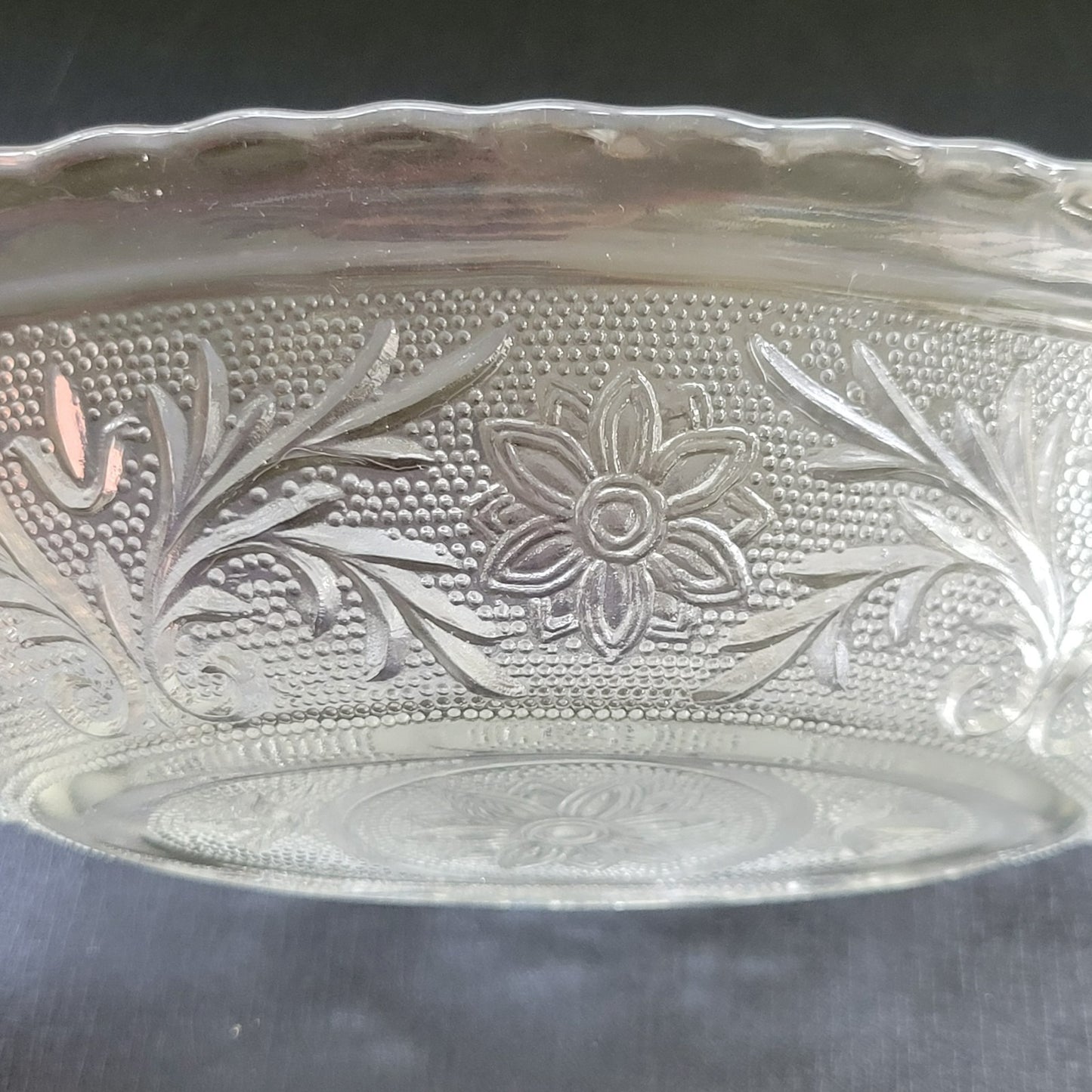 Anchor Hocking Sandwich Clear 8" Oval Serving Bowl, c.1940-60 USA