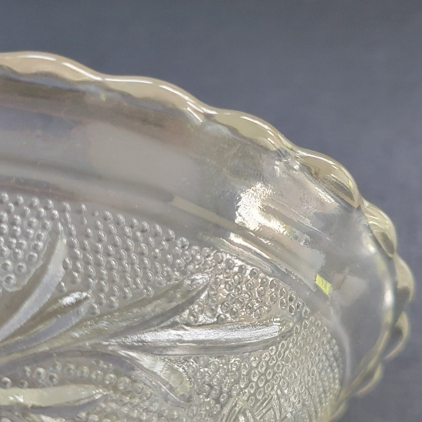 Anchor Hocking Sandwich Clear 8" Oval Serving Bowl, c.1940-60 USA