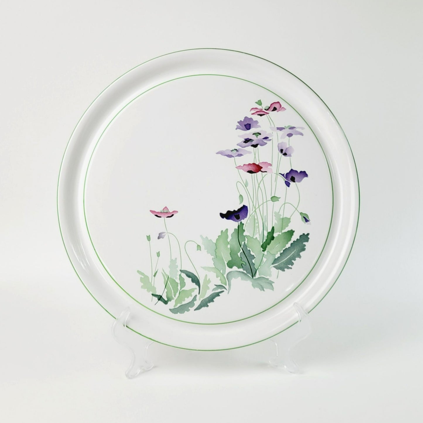 Block Bernarda 12" Round Serving Platter, Artist's Garden Midsummer Watercolor