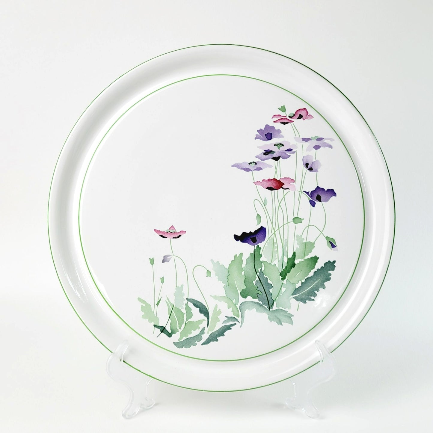 Block Bernarda 12" Round Serving Platter, Artist's Garden Midsummer Watercolor