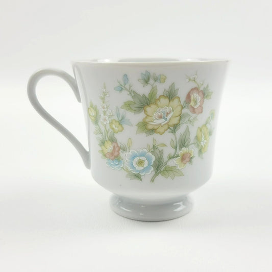 Vintage Shabby Chic Teacup & Saucer, 2 Sets, Pastel Floral, Made in Japan by Fashion Royale, Ashley Pattern