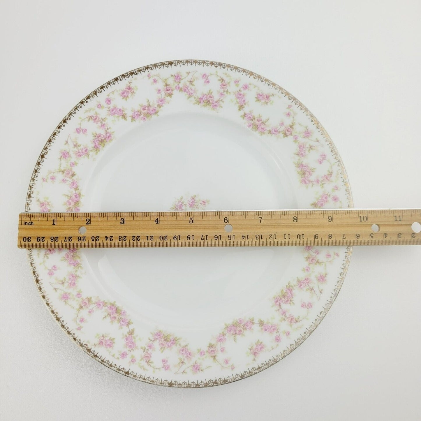 MZ Bridal Rose Floral Dinner Plate, Made in Czechoslovakia