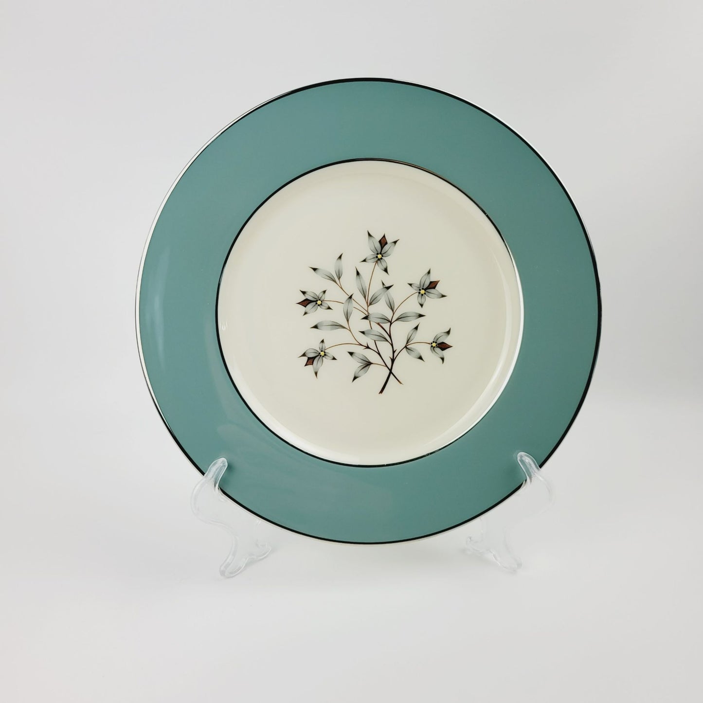 Lenox Kingsley Dinner Plate, Platinum Trim, c.1954-79 USA
