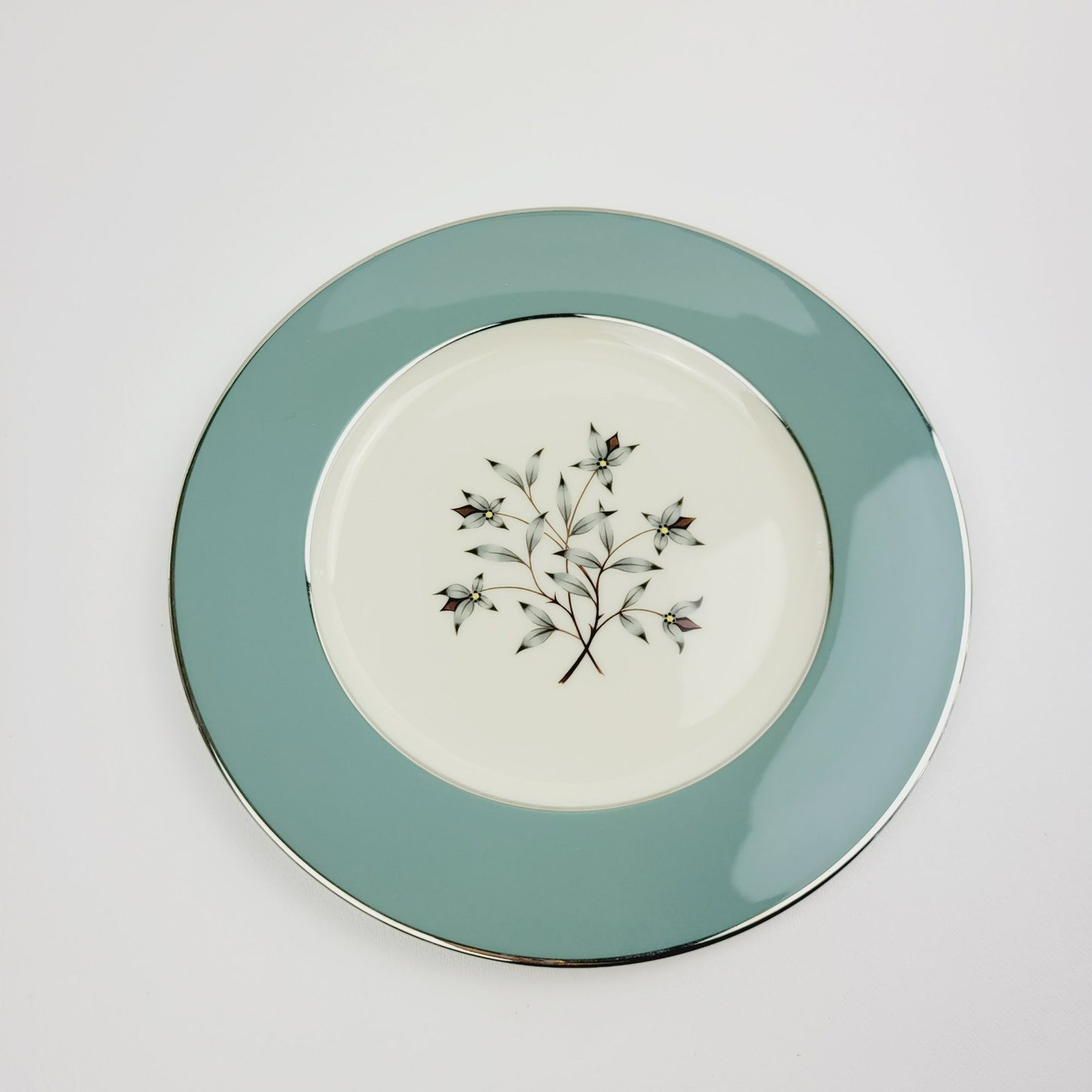 Lenox Kingsley Dinner Plate, Platinum Trim, c.1954-79 USA