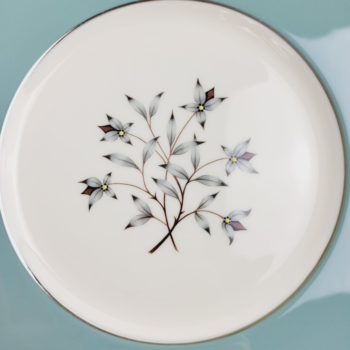 Lenox Kingsley Dinner Plate, Platinum Trim, c.1954-79 USA