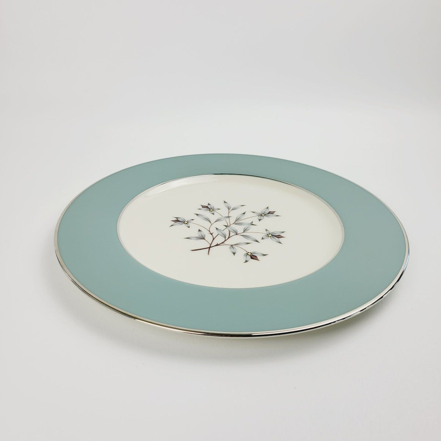 Lenox Kingsley Dinner Plate, Platinum Trim, c.1954-79 USA
