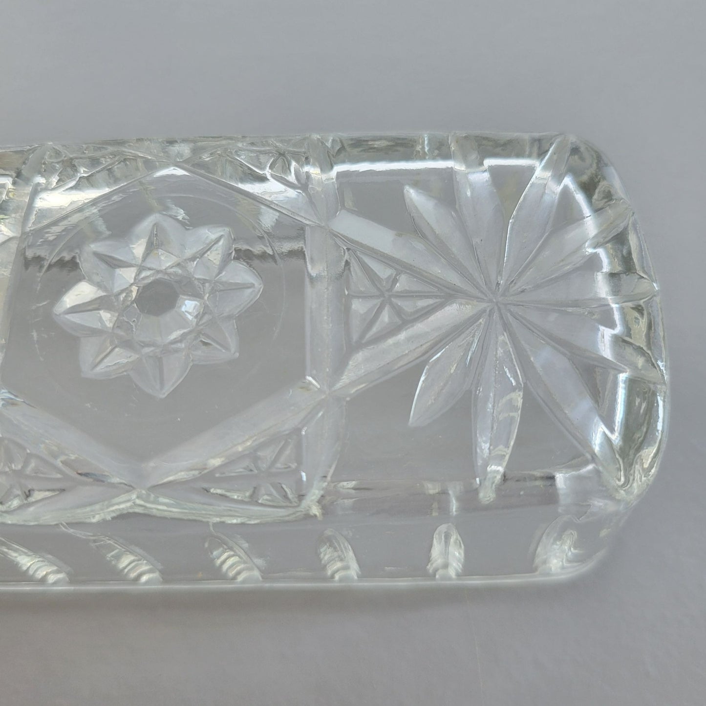 Anchor Hocking "Prescut Clear" Covered Butter Dish, c.1960s USA