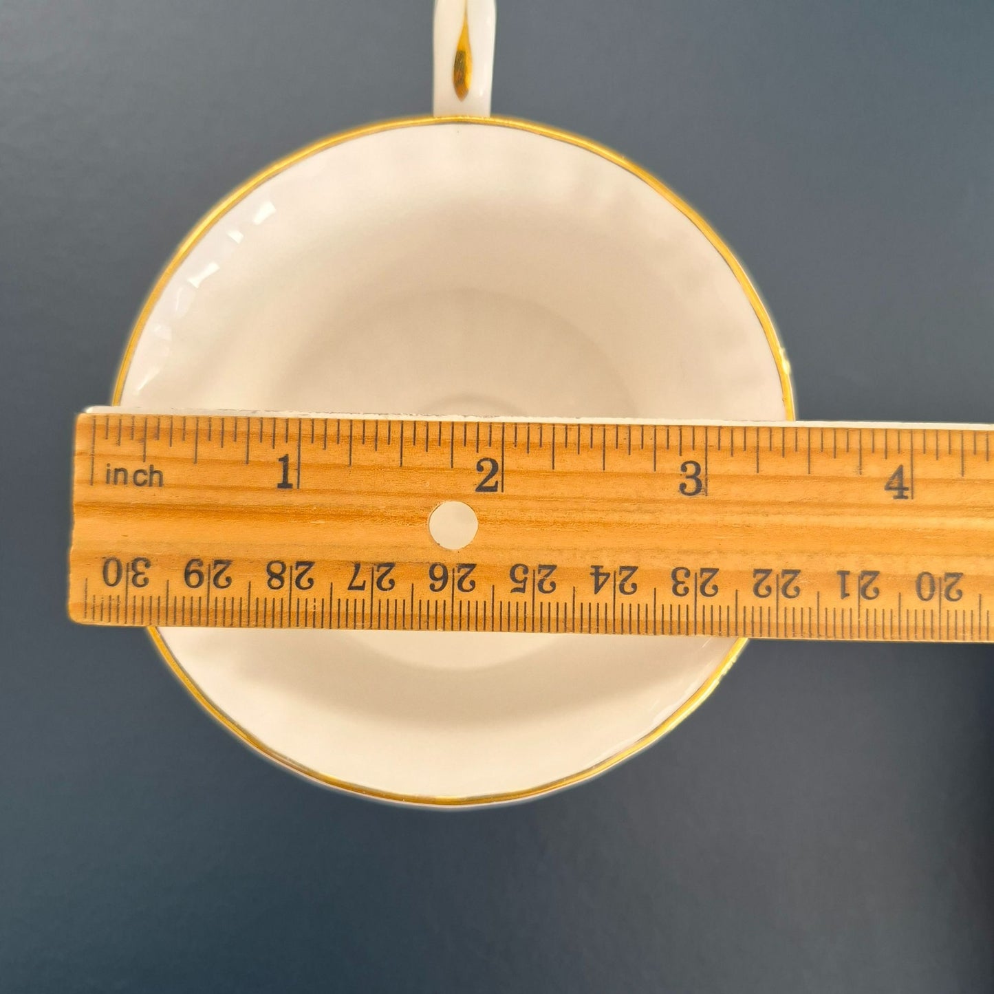 Crown Staffordshire White Teacup and Snack Plate, Set of 2, Made in England