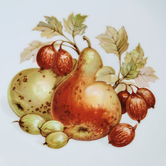 PM Jaeger & Co. Harvest Dinner Plate, Pear & Figs, c.1950-60 Bavaria Germany