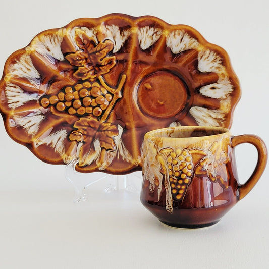 Kingwood Ceramics Snack Plate & Cup, 2 Sets, USA Made