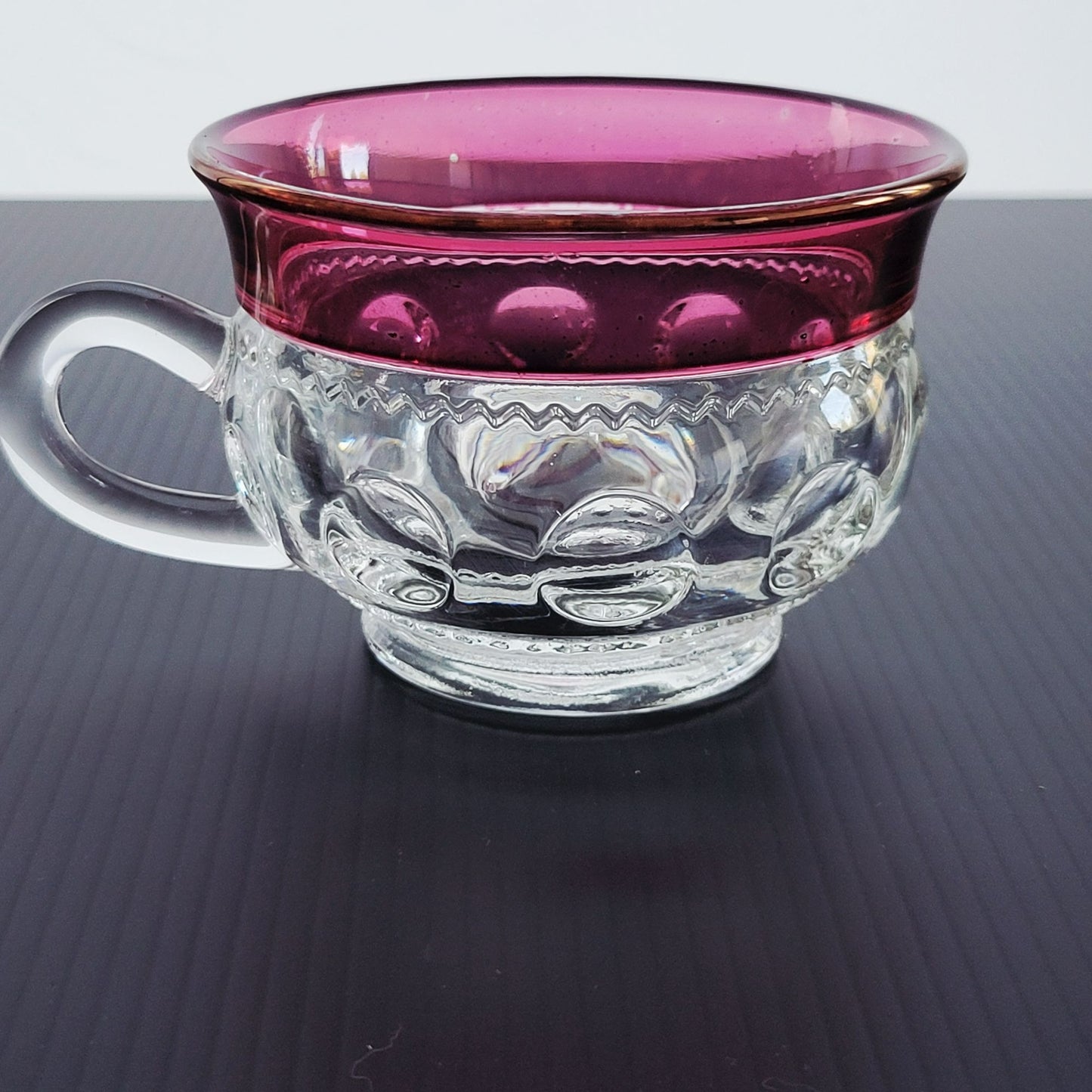 Tiffin King's Crown Cup & Saucer, 2 Sets, c.1950-65 USA