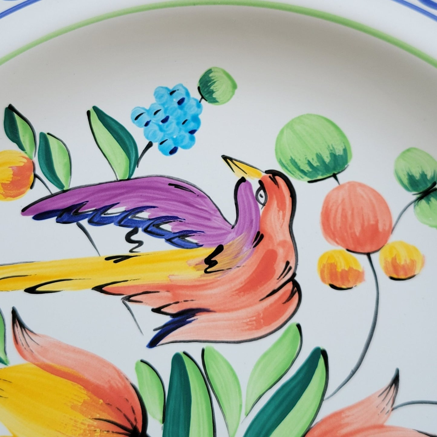 Herend Village Pottery Morning Song Dinner Plate, Hand-Painted, Made in Hungary