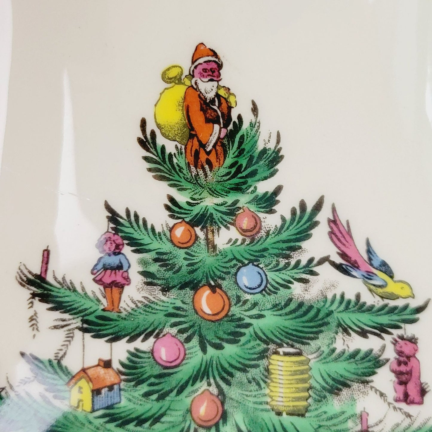 Vintage Spode Christmas Tree Coffee Pot & Lid, Green Trim, England