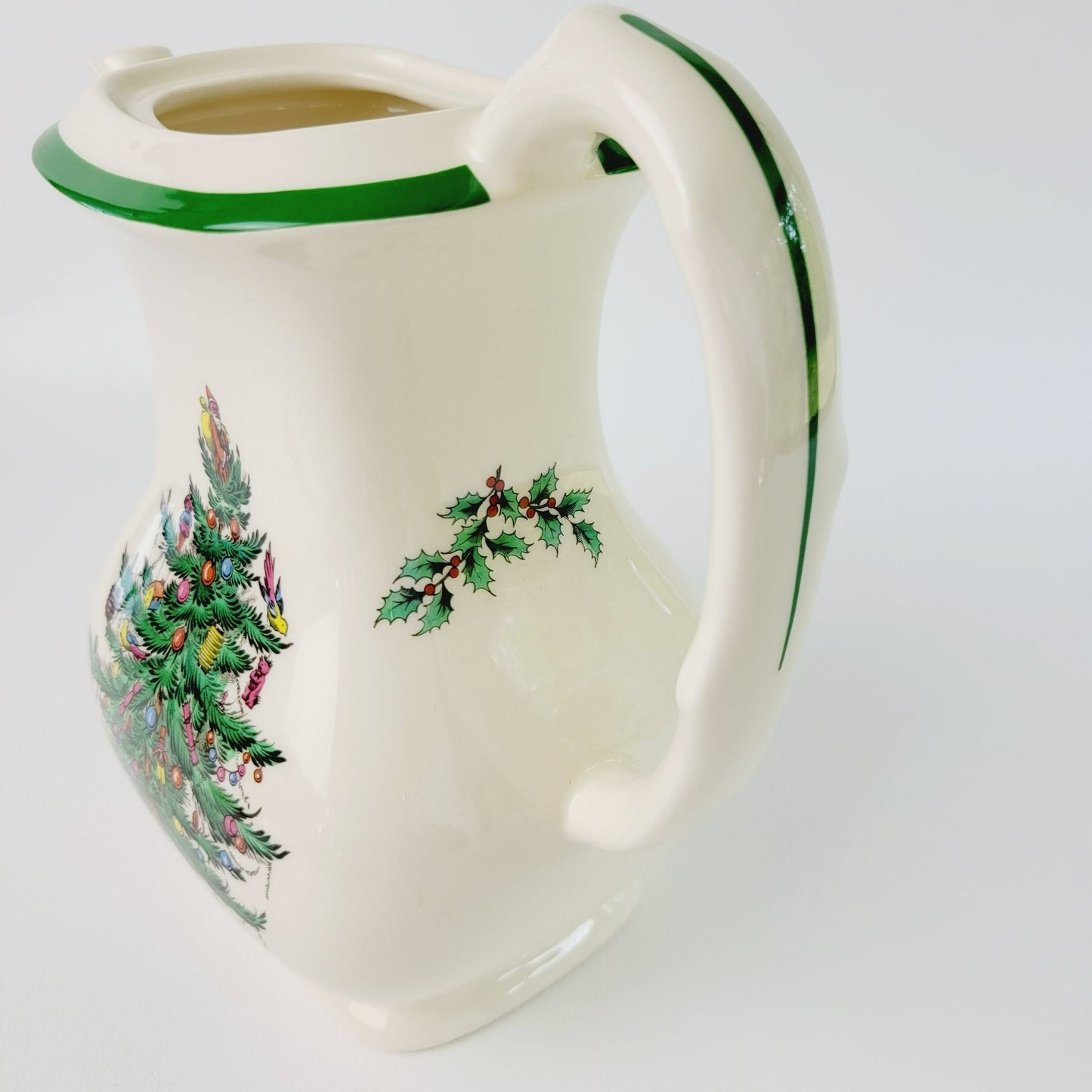 Vintage Spode Christmas Tree Coffee Pot & Lid, Green Trim, England