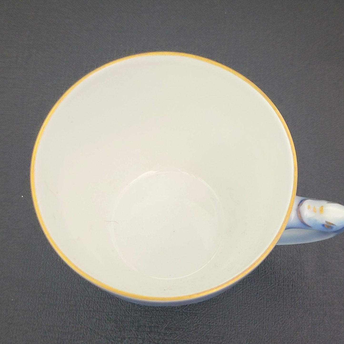 Bing & Grondahl Seagull Espresso Cup Set, Blue & White Ombre, Embossed with Gold Trim, Made in Denmark