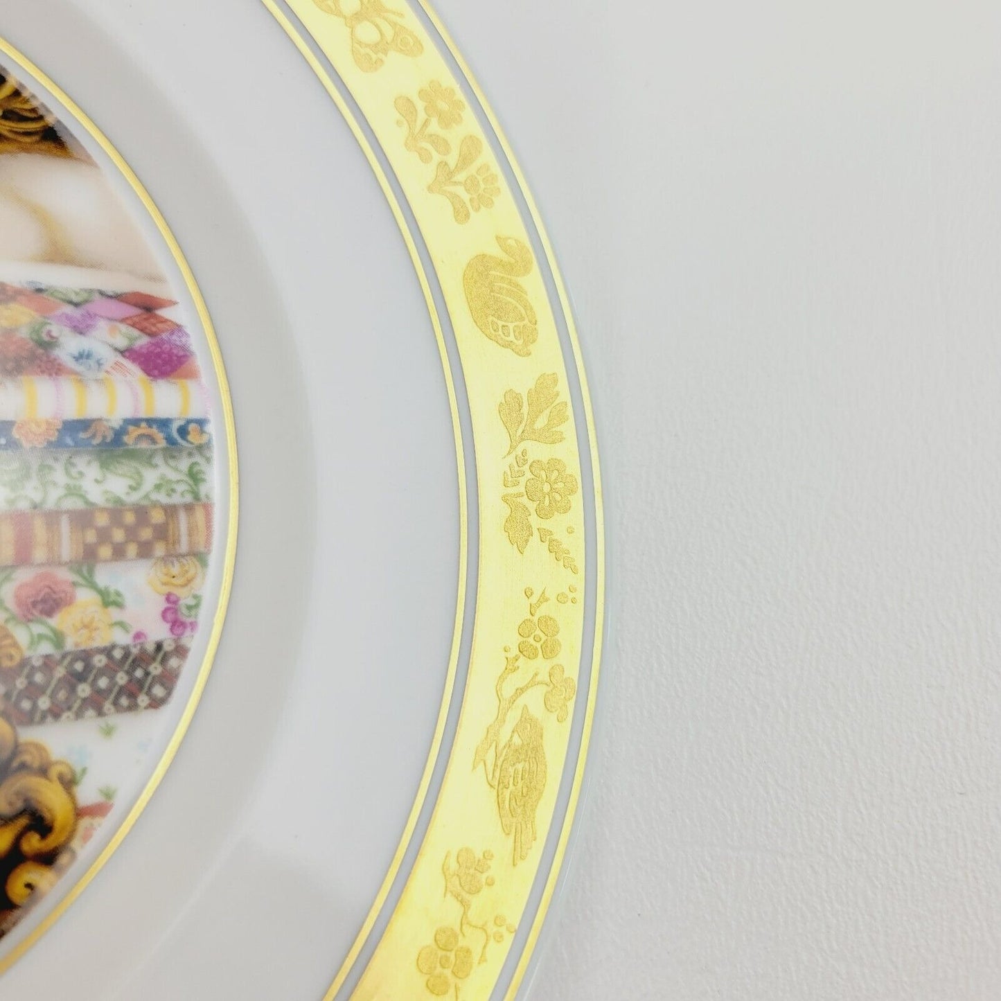 Royal Copenhagen Princess & The Pea Hans Christian Andersen Fairy Tale Plate, Gold Trim with Etched Design, c.1975-76 Denmark